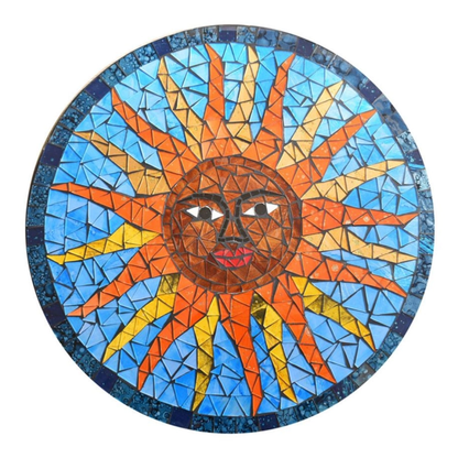Glass Sun Mosaic Wall Hanging