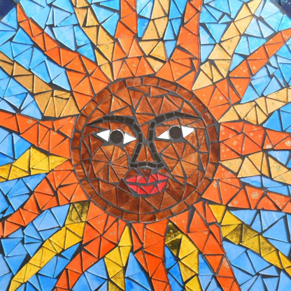 Glass Sun Mosaic Wall Hanging