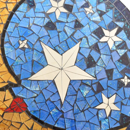 Glass Moon Mosaic Wall Hanging