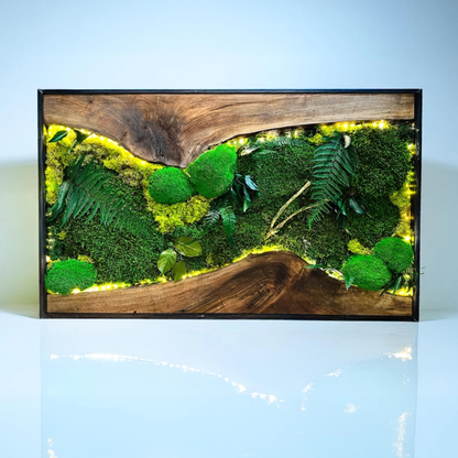 Moss Wall Art with Led Lights