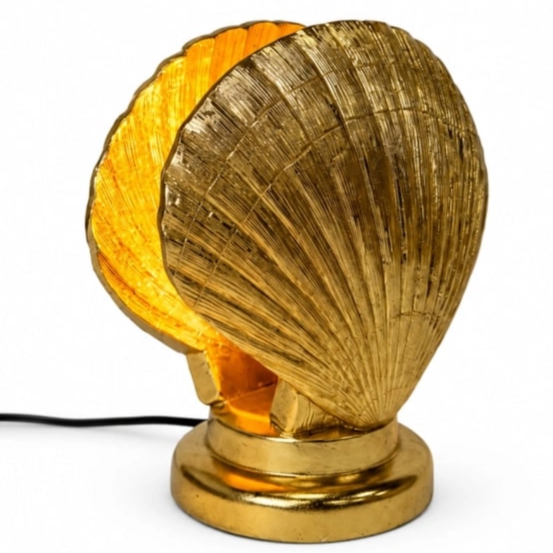 Large Gold Shell Table Lamp