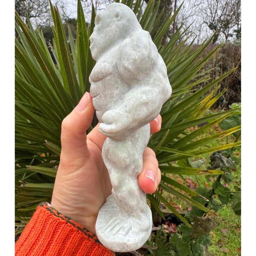 Grey Ape Carved Crystal