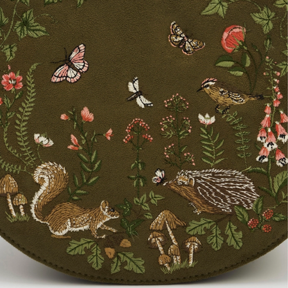 Meadow Scene Embroidered Saddle Bag