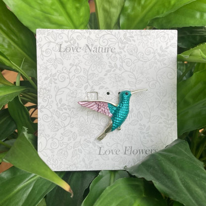 Enamel Hummingbird Brooch
