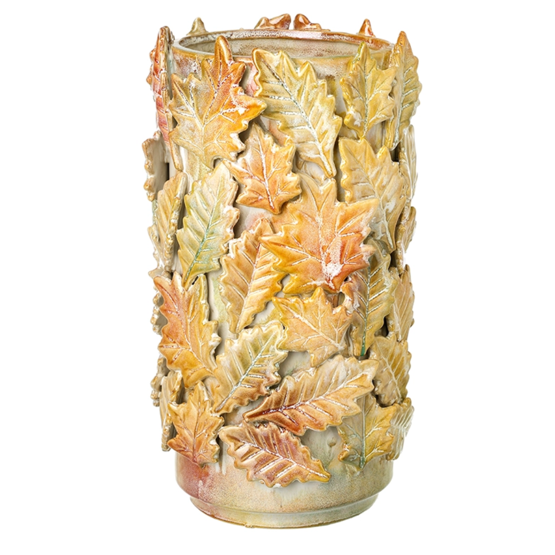 Large Autumn Leaves Vase