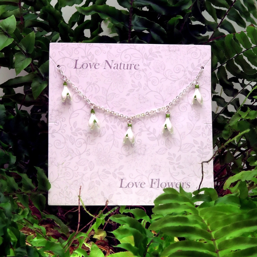 Snowdrop White Flower Charm Bracelet