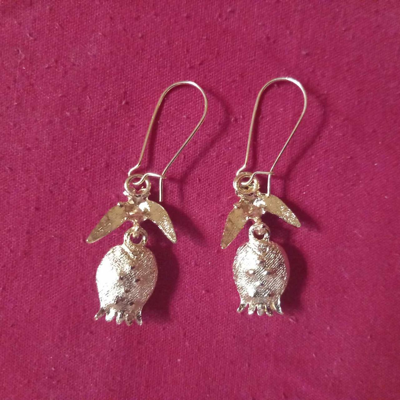 Gold Pomegranate Earrings - Floral Fawna