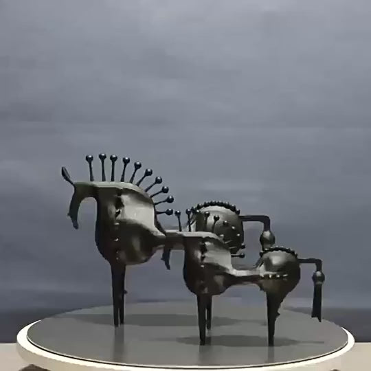 Metal Abstract Horse Sculpture