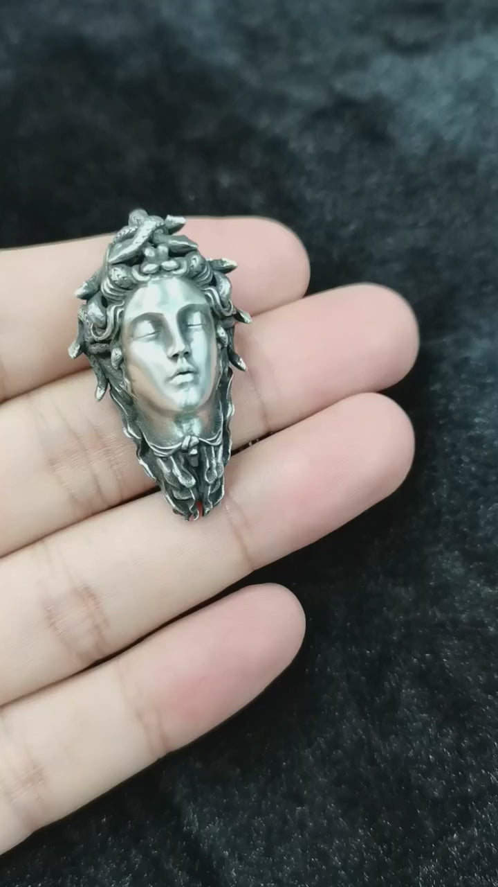 Handcrafted Sterling Silver Medusa Necklace