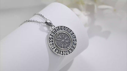 Sterling Silver Viking Runes Necklace