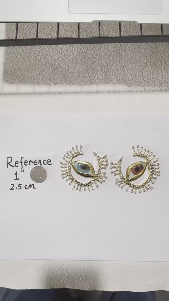 Asymmetrical Eye Hoop Earrings