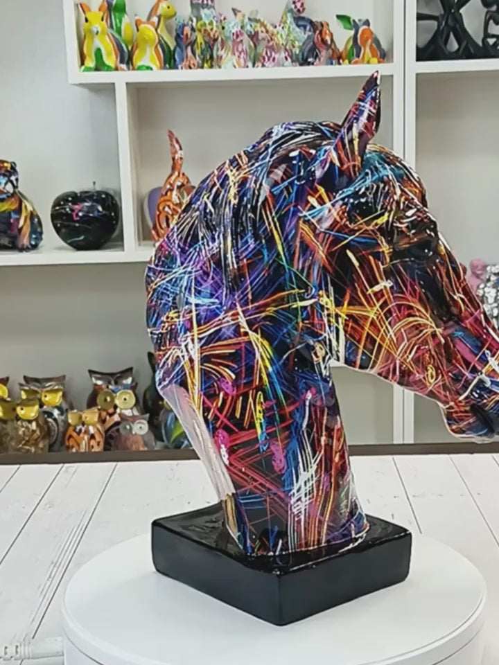 Abstract Horse Head Sculpture