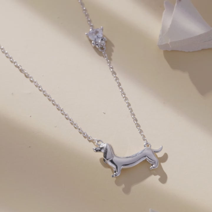 Sterling Silver Dachshund Necklace