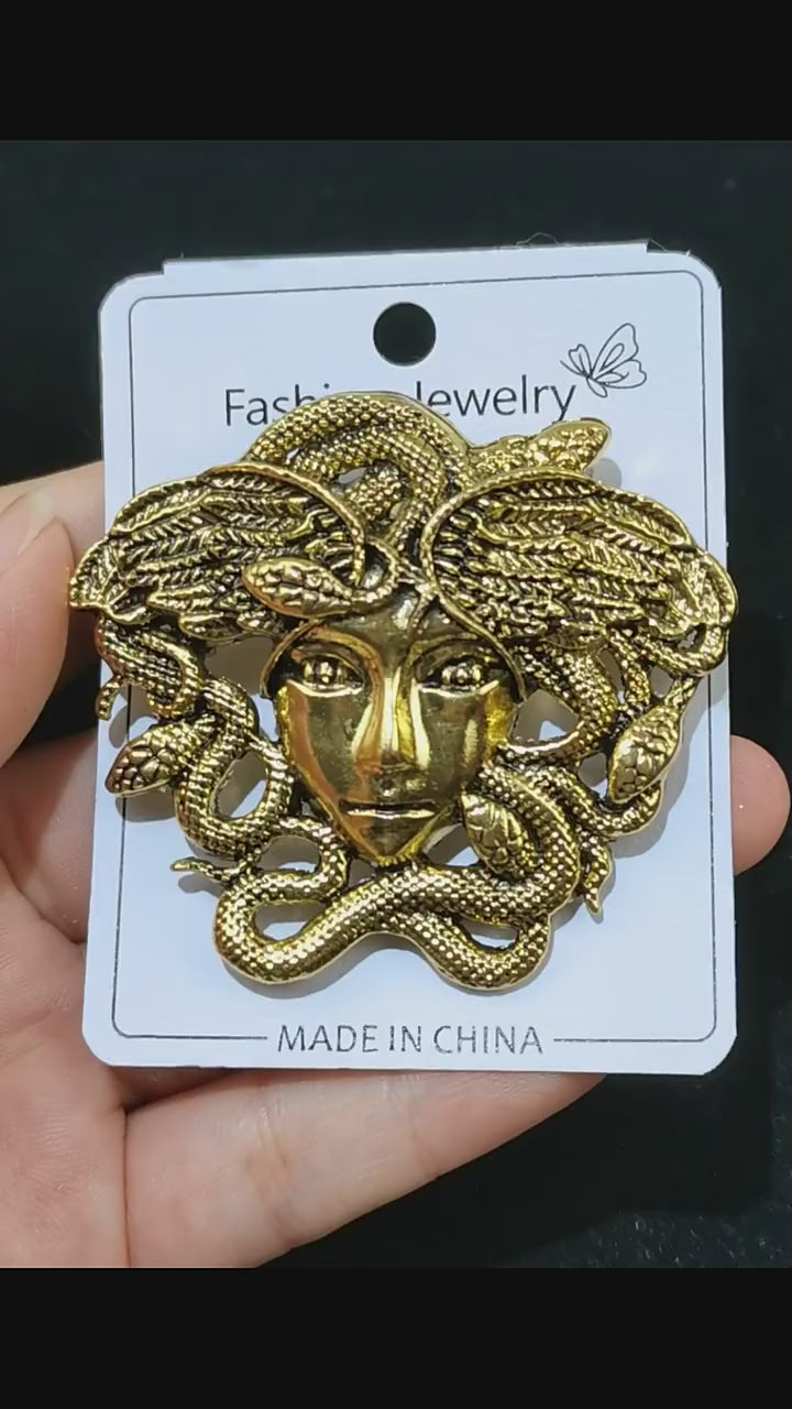 Greek Medusa Brooch