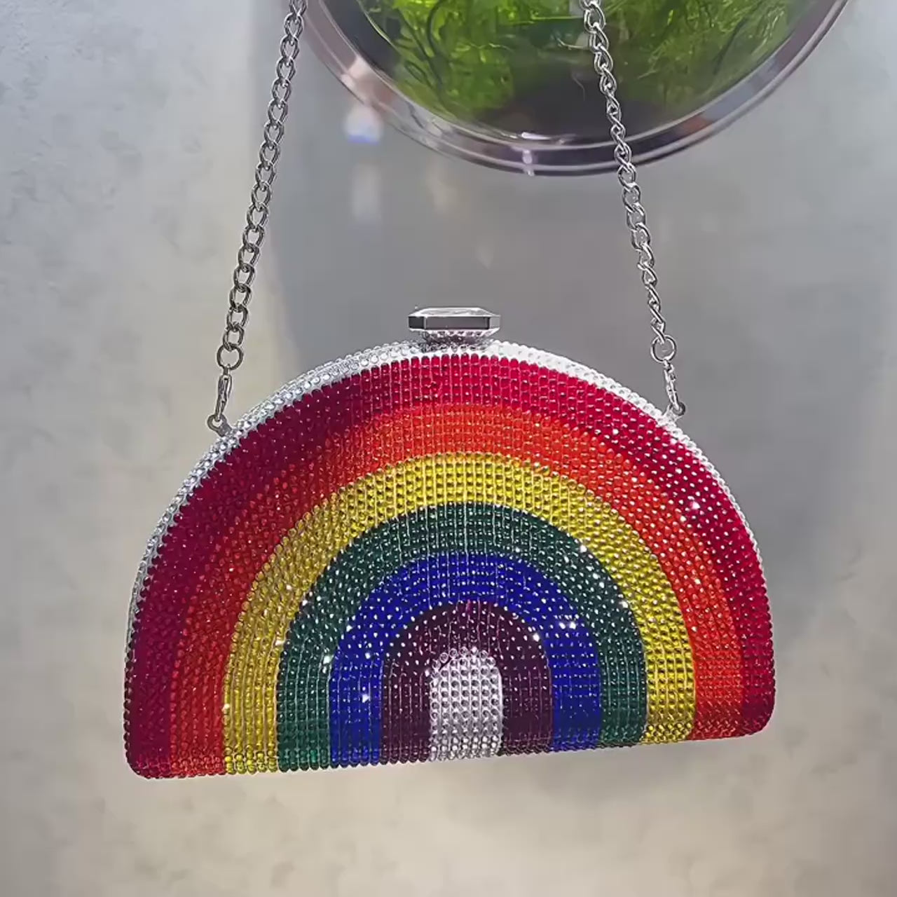 Rainbow Sequin Clutch Bag