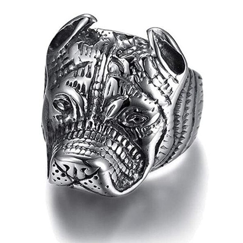 Statement Pit Bull Terrier Ring - Floral Fawna