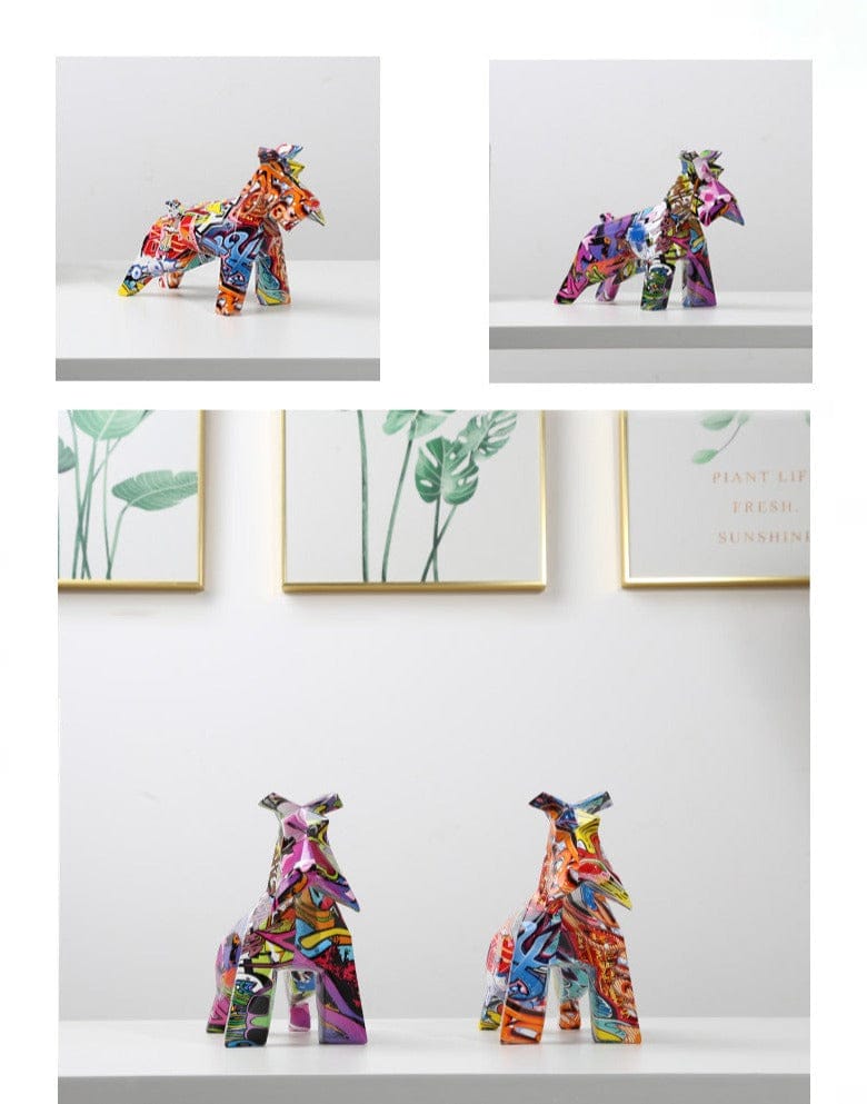 Abstract Schnauzer Sculpture - Floral Fawna
