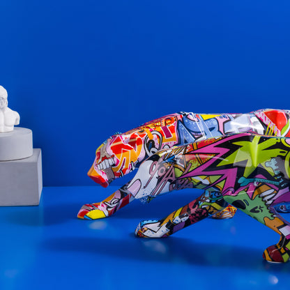 Abstract Leopard Sculpture - Floral Fawna
