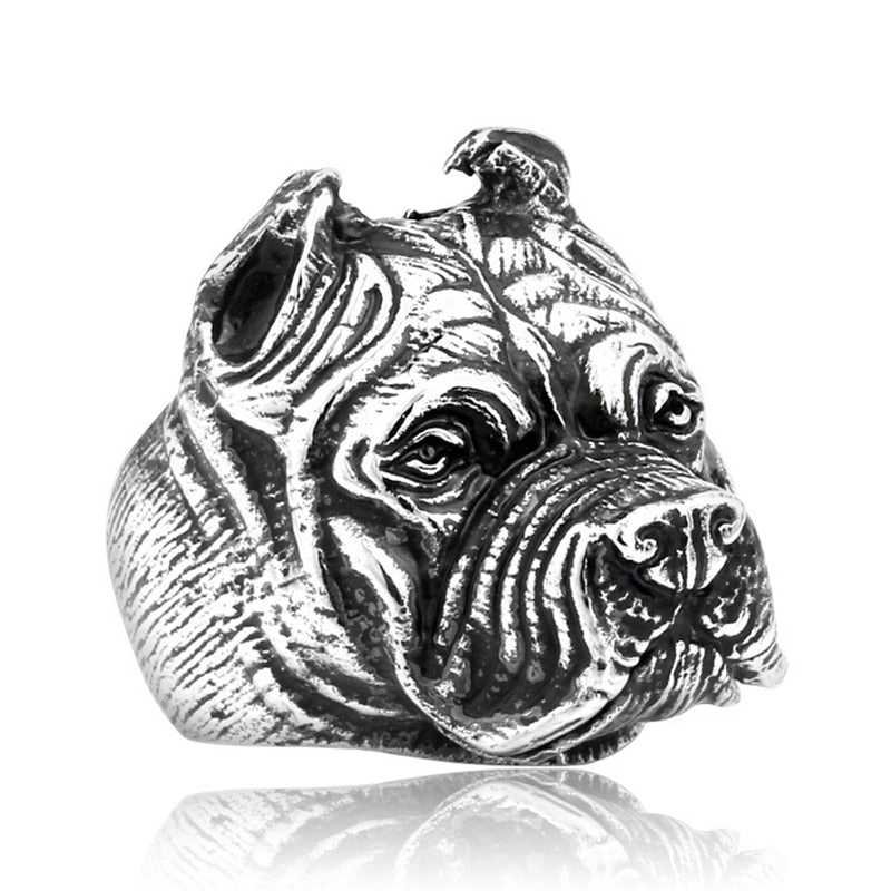 Statement Pit Bull Terrier Ring - Floral Fawna