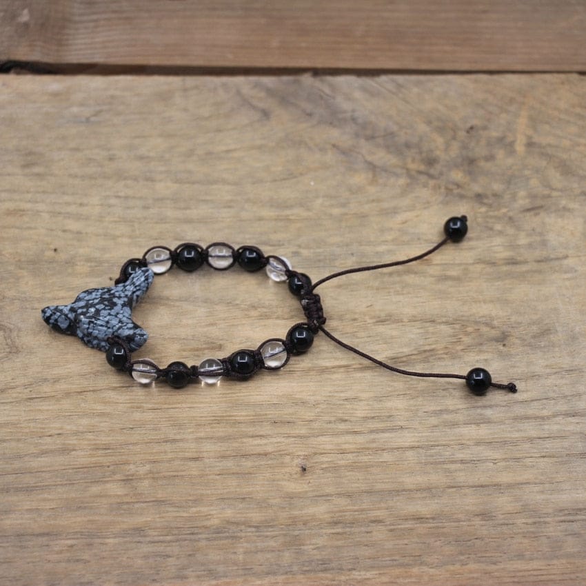 Natural Stone Wolf Beaded Bracelet - Floral Fawna