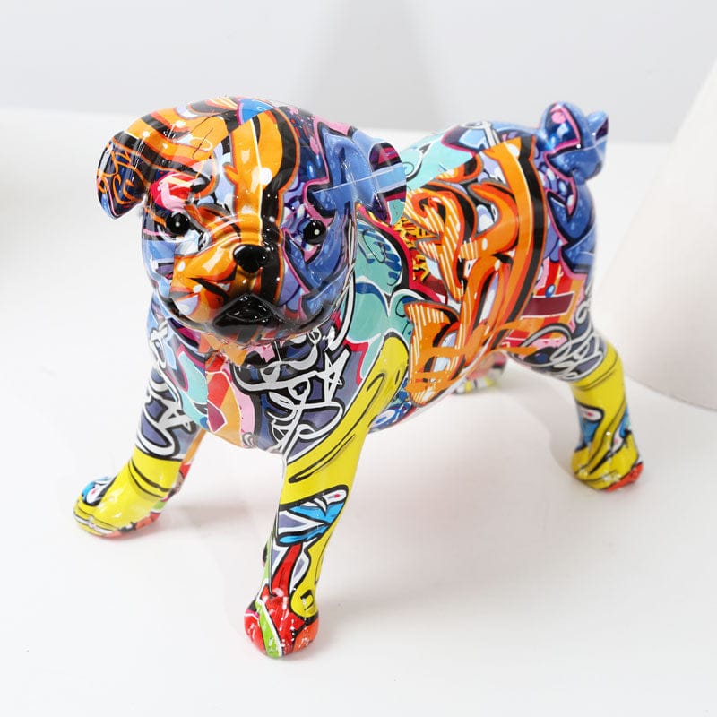 Abstract Pug Sculpture - Floral Fawna