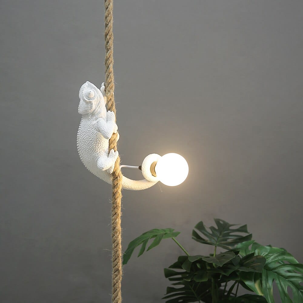 Chameleon On A Rope Ceiling Light - Floral Fawna