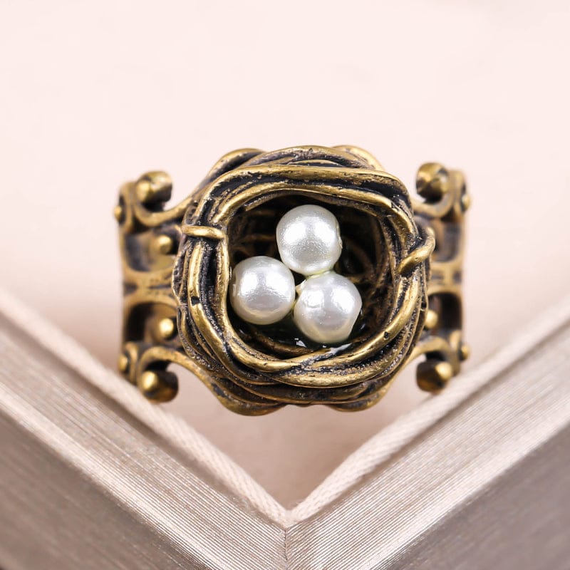 Bird Eggs in the Nest Ring - Floral Fawna