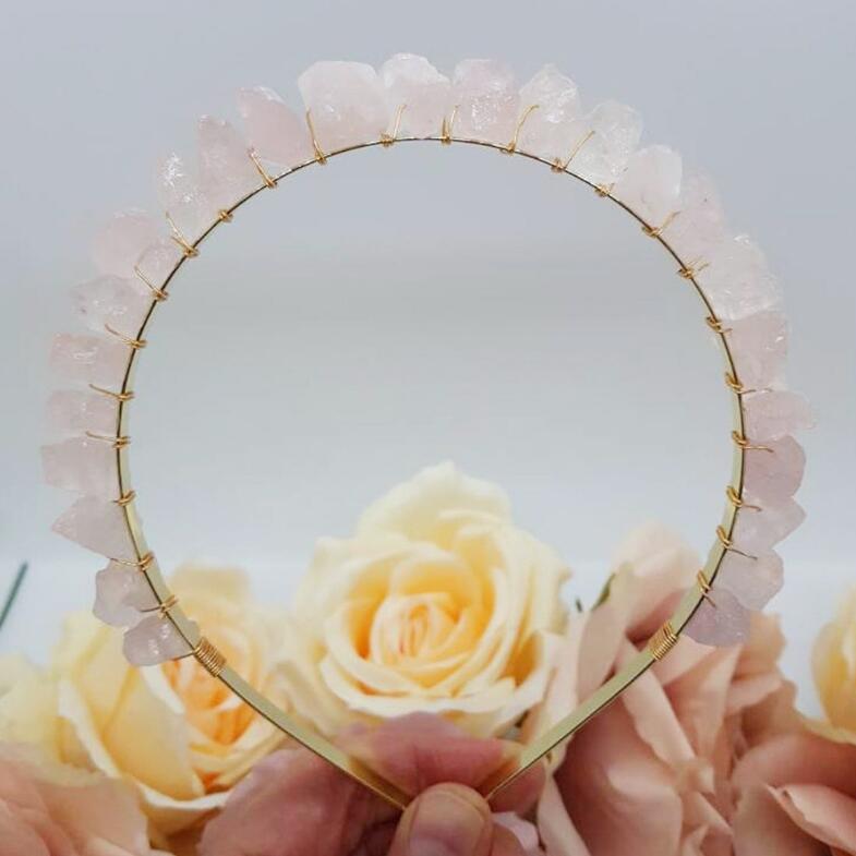 Natural Stone Crystal Headband - Floral Fawna