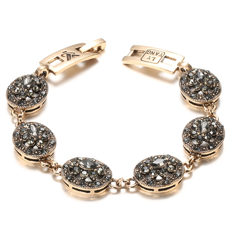 Luxurious Crystal Chain Bracelet - Floral Fawna