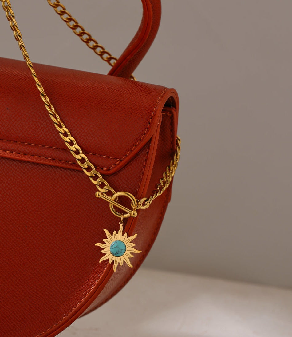 Gold Plated Sun Necklace - Floral Fawna