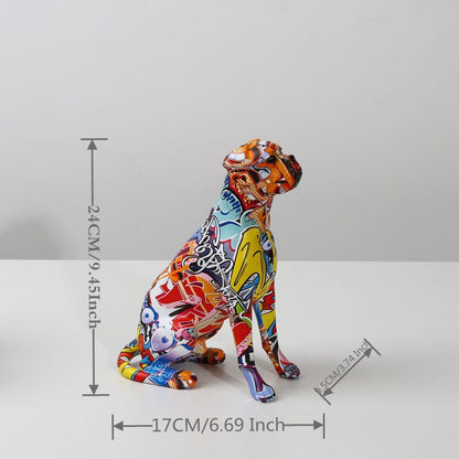 Abstract Boxer Sculpture - Floral Fawna