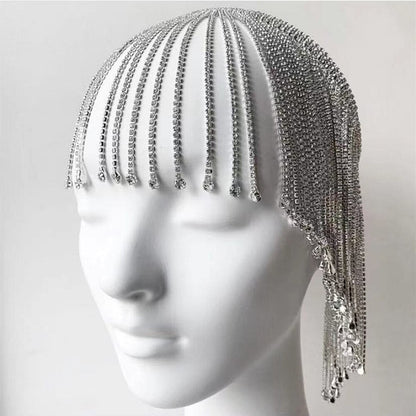 Ethereal Rhinestone Tassel Headband - Floral Fawna