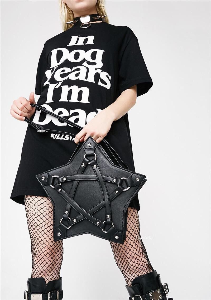Gothic Star Pentagram Bag - Floral Fawna
