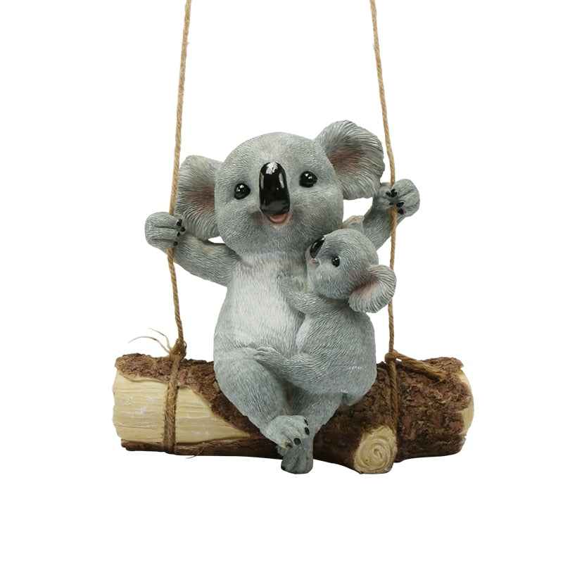 Swinging Koala Garden Ornament - Floral Fawna