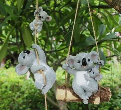 Swinging Koala Garden Ornament - Floral Fawna