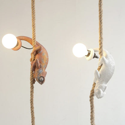 Chameleon On A Rope Ceiling Light - Floral Fawna