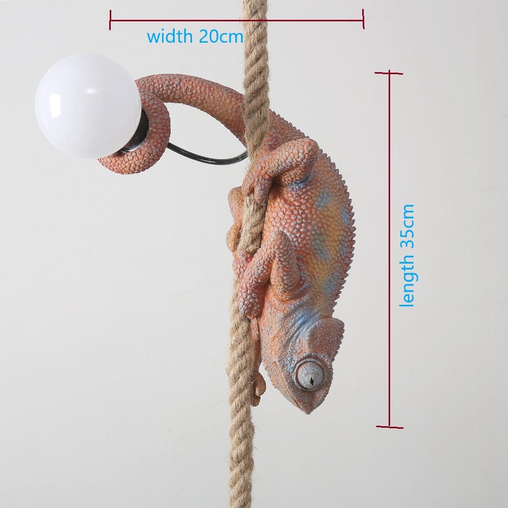 Chameleon On A Rope Ceiling Light - Floral Fawna