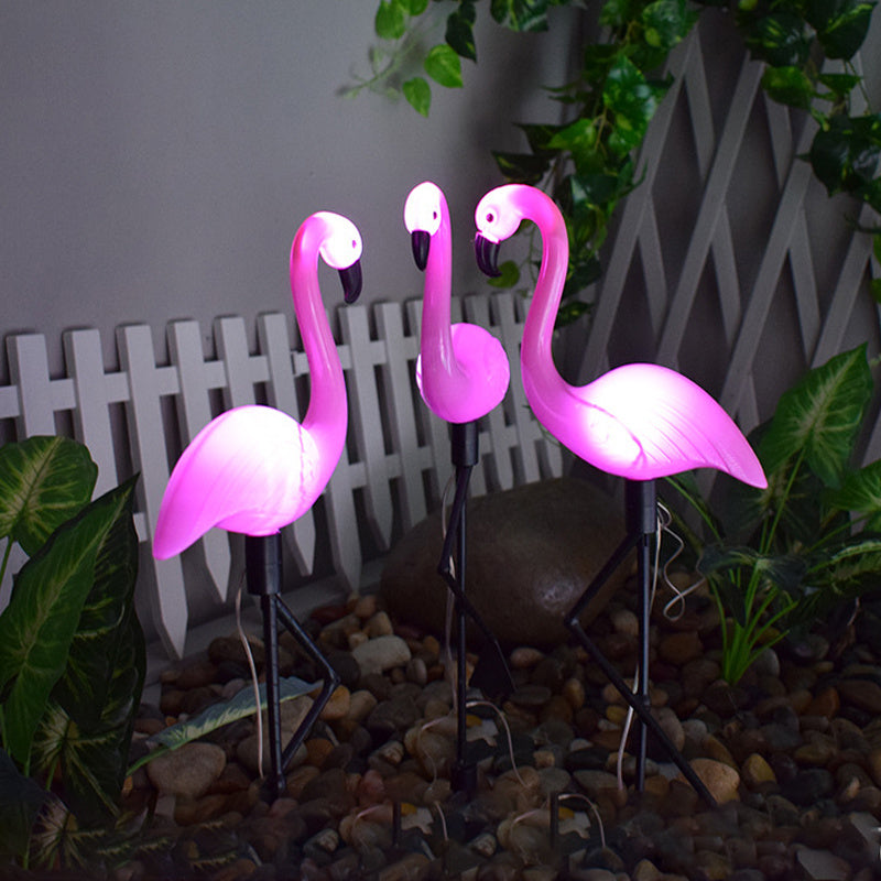 LED Solar Outdoor Flamingo Lamp - Floral Fawna