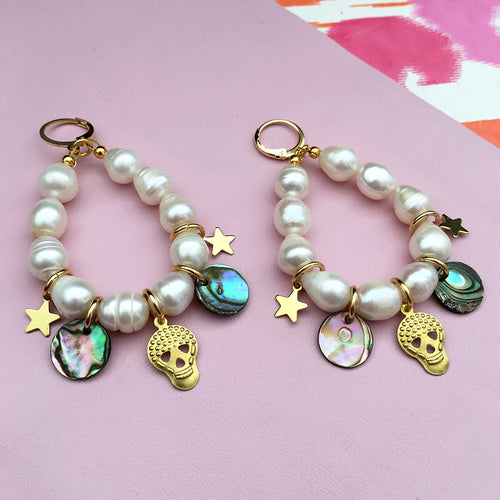 Pearl Charm Earrings - Floral Fawna