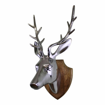 Metal Stags Head Wall Mount - Floral Fawna
