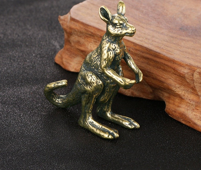 Brass Kangaroo Figurine - Floral Fawna