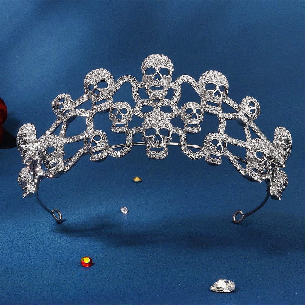 Rhinestone Skull Crown - Floral Fawna