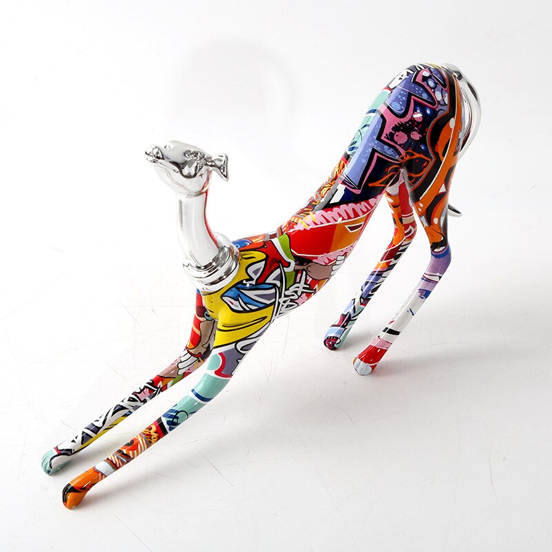 Abstract Whippet Sculpture - Floral Fawna