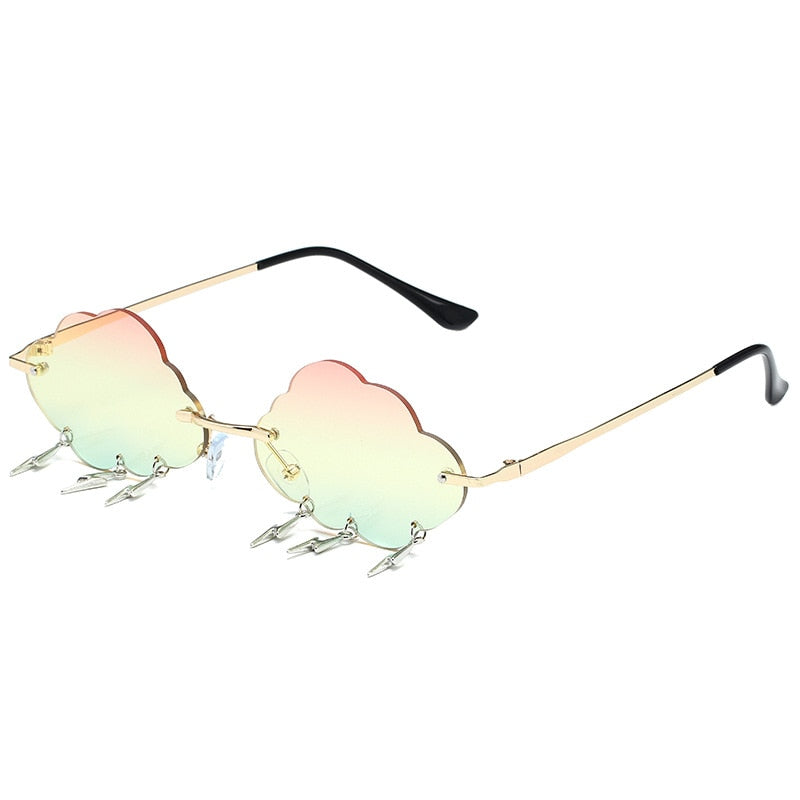 Cloud & Lightening Bolt Festival Sunglasses - Floral Fawna