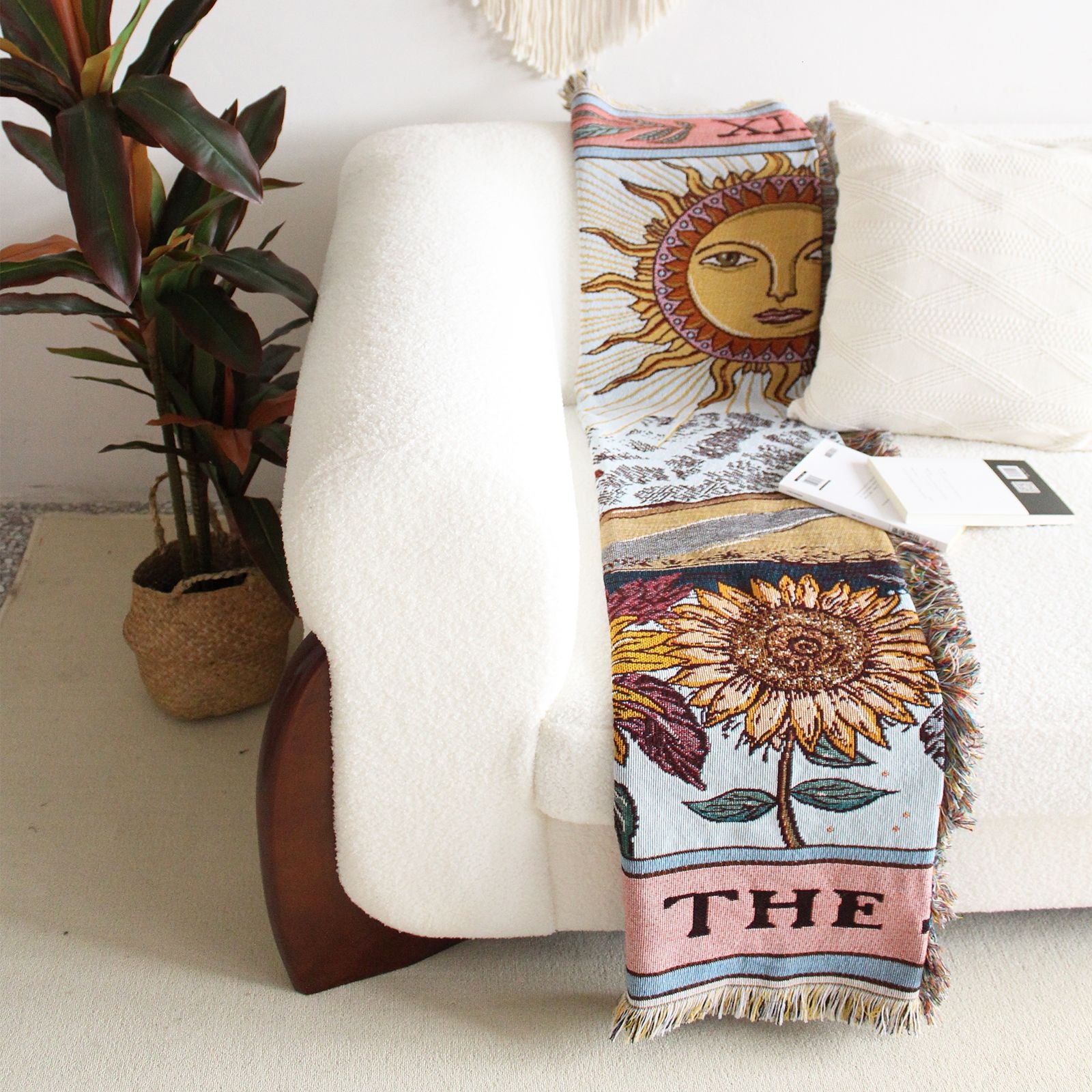 The Sun, Moon and Star Tapestry Throw - Floral Fawna