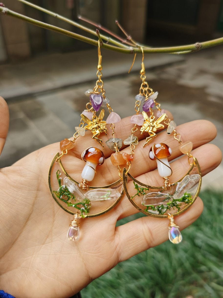 Fairy Garden Quartz Earrings - Floral Fawna