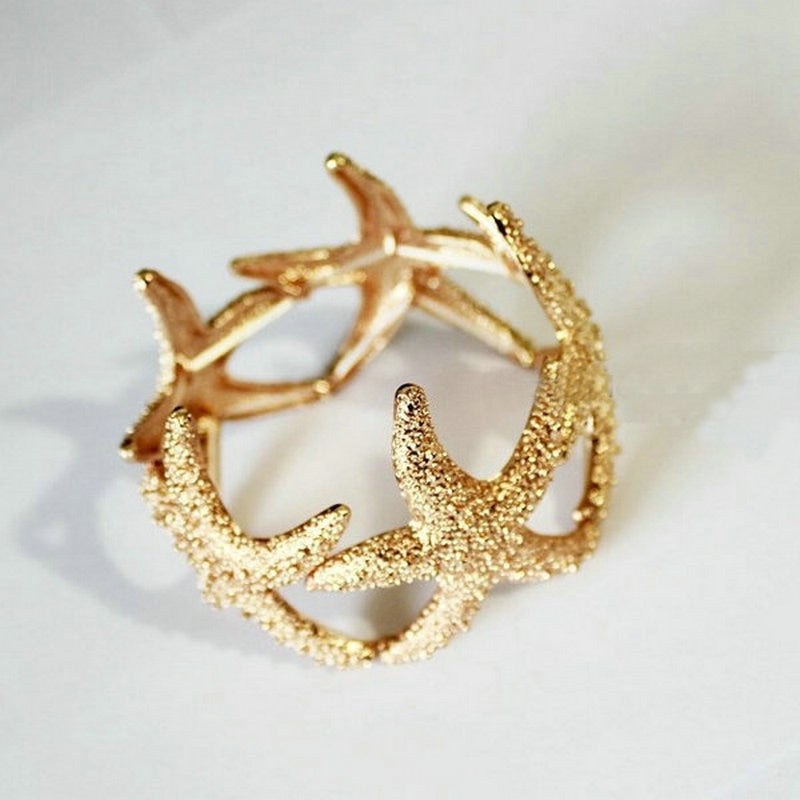 Gold Starfish Adjustable Bracelet - Floral Fawna