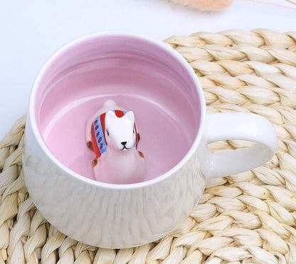 3D Animal Ceramic Mug - Floral Fawna