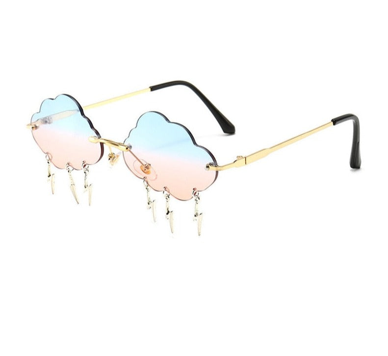 Cloud & Lightening Bolt Festival Sunglasses - Floral Fawna