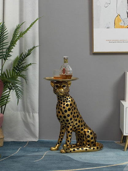 Large Leopard Drink Stand - Floral Fawna